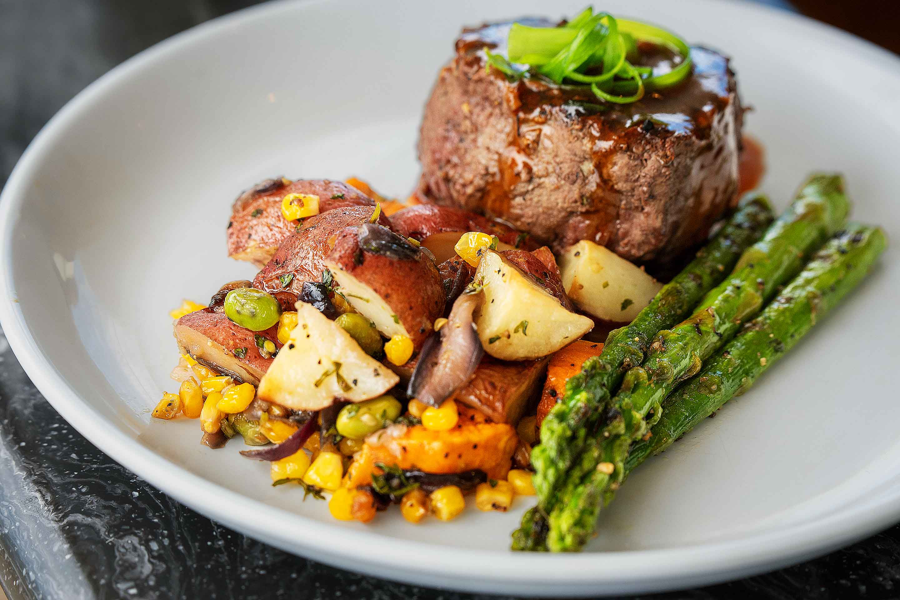 Filet Minon served on a Kauai dinner cruise