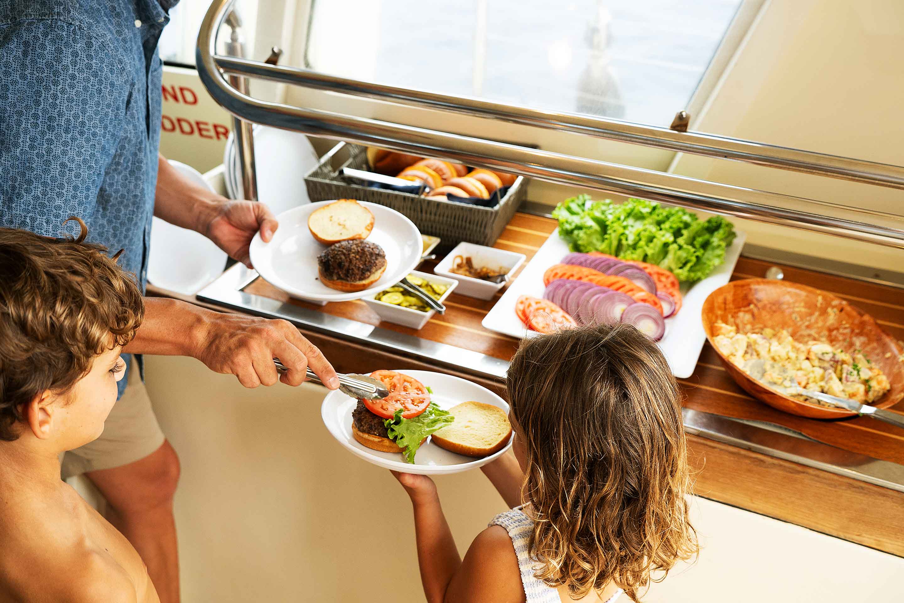 Chef prepared lunch on Star Snorkel BBQ Sail